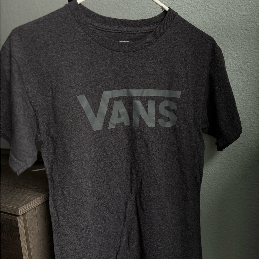 Vans Charcoal Crewneck Tee with Subtle Gray Logo